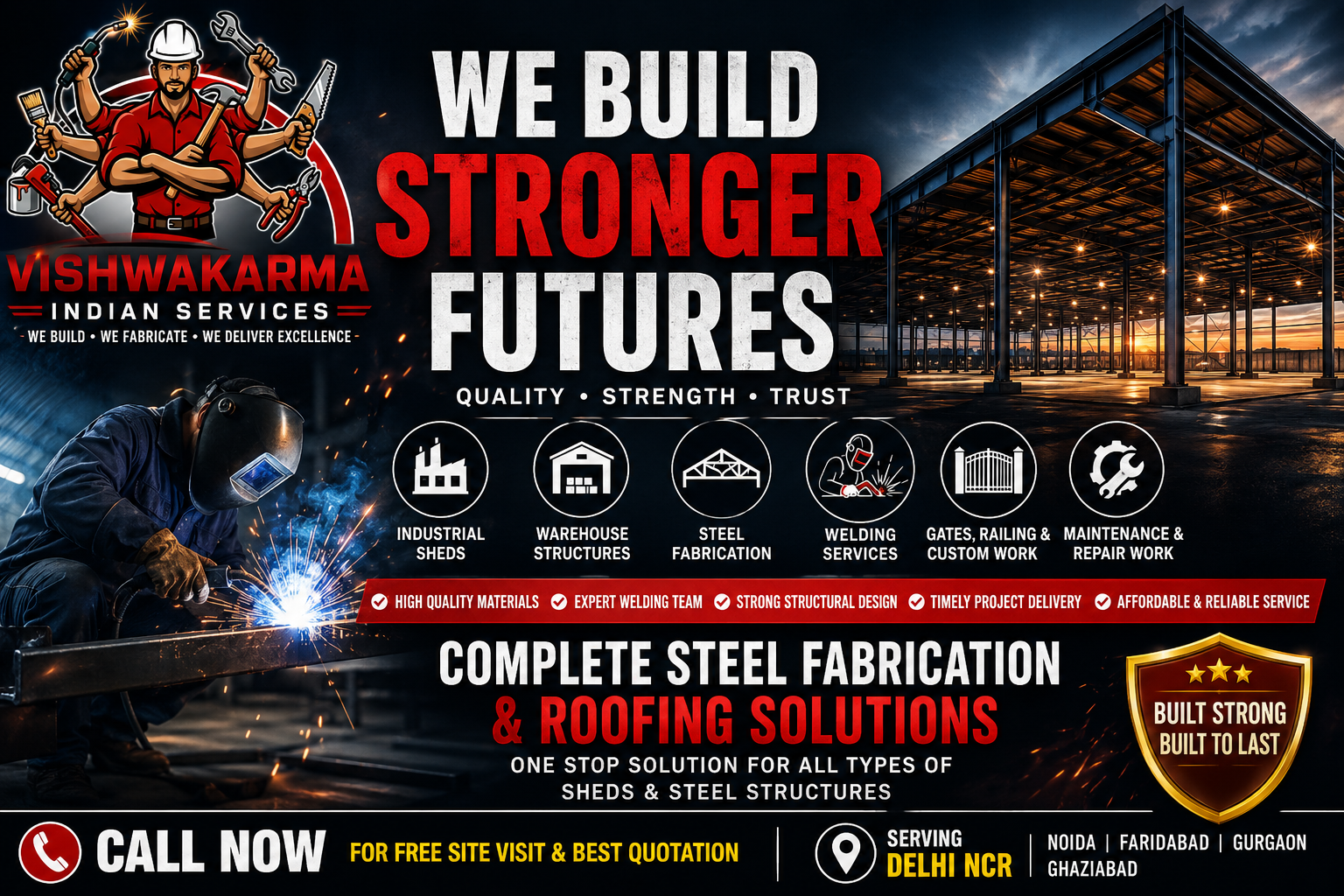 Best Welding, Steel Gate & Tin Shed Fabrication in Noida | Vishwakarma Indian Services